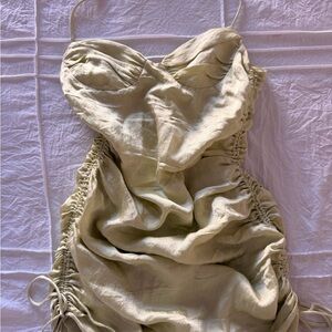 Zara Strapless Dress in Lime Green